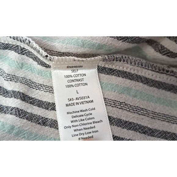 Women's Ava James Peasant Skirt Striped Button Down Prairie Western Large - Picture 5 of 6